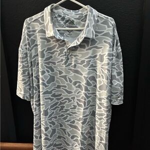 BURLEBO Camouflage Gray and White Polo Shirt